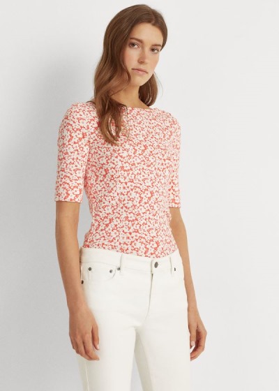 Tops Ralph Lauren Mujer Rojos Multicolor - Floral Cotton-Blend - KUFCO2805